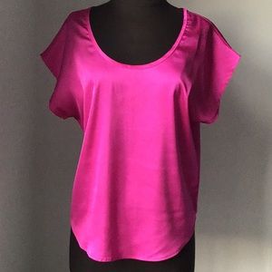 Boston Proper Pink Scoop Neck Luxe Tee Size 2